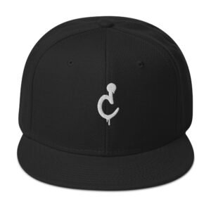 Black Curbcutters snapback with the embroidered letter mark